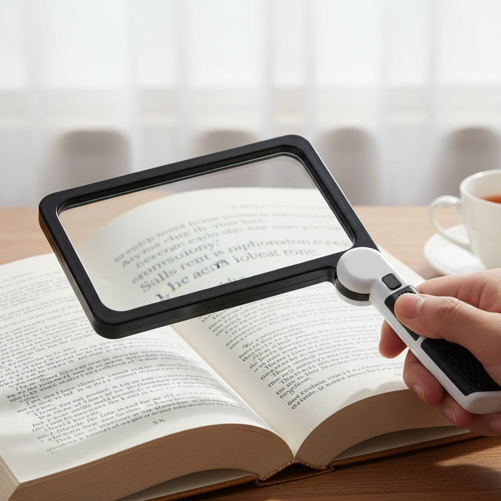 5x Magnification LED Magnifier with Adjustable Brightness for Reading