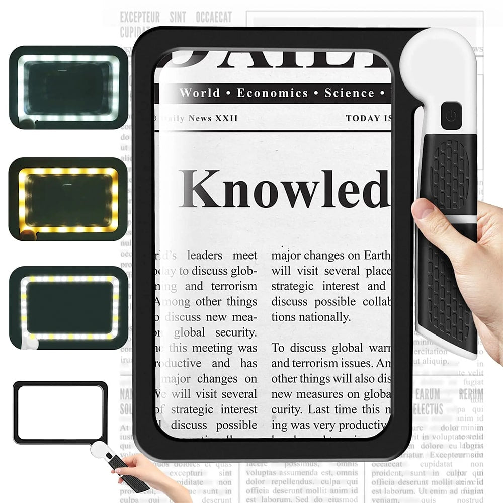 5x Magnification LED Magnifier with Adjustable Brightness for Reading