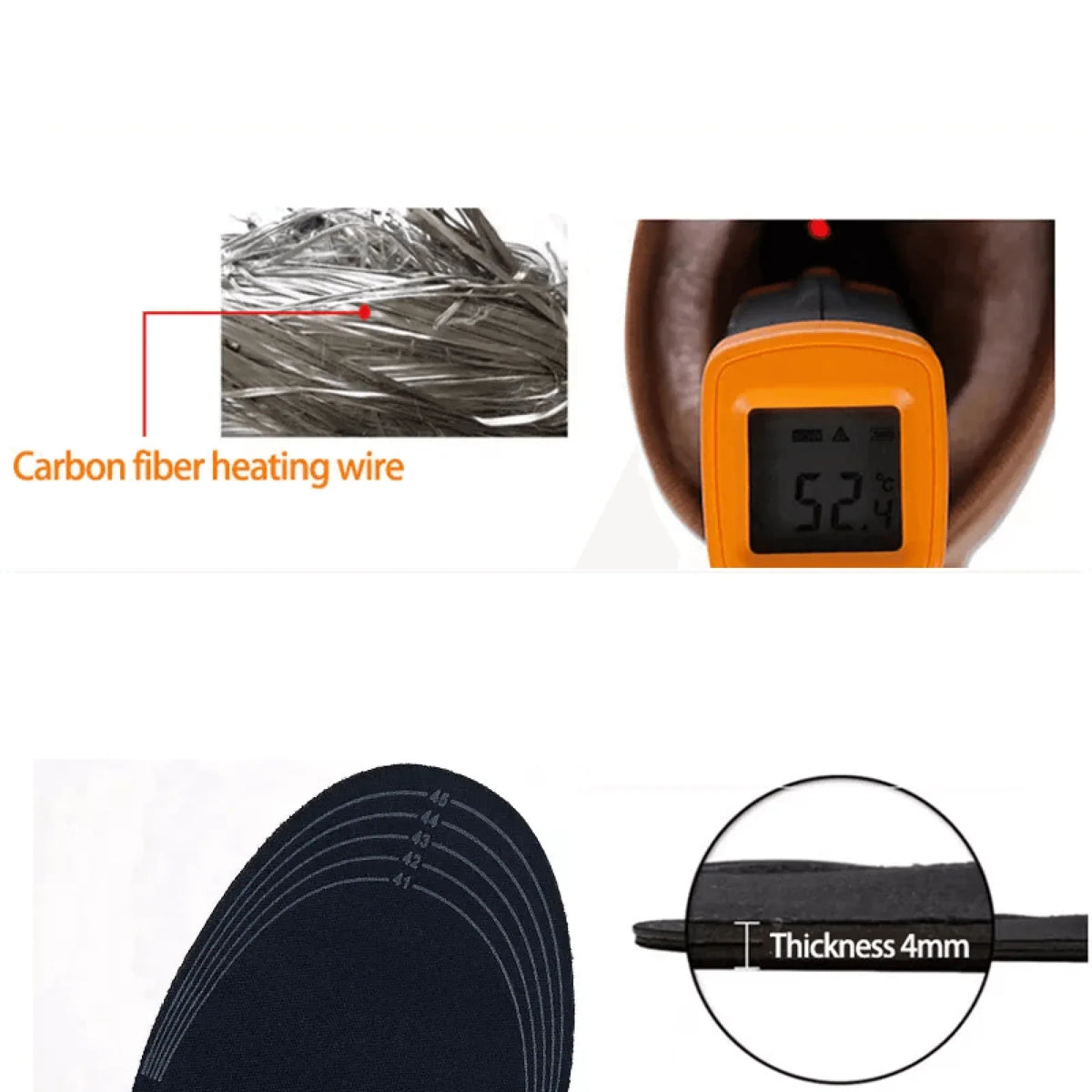 Adjustable Temperature Control Heated Insoles for Outdoor Use