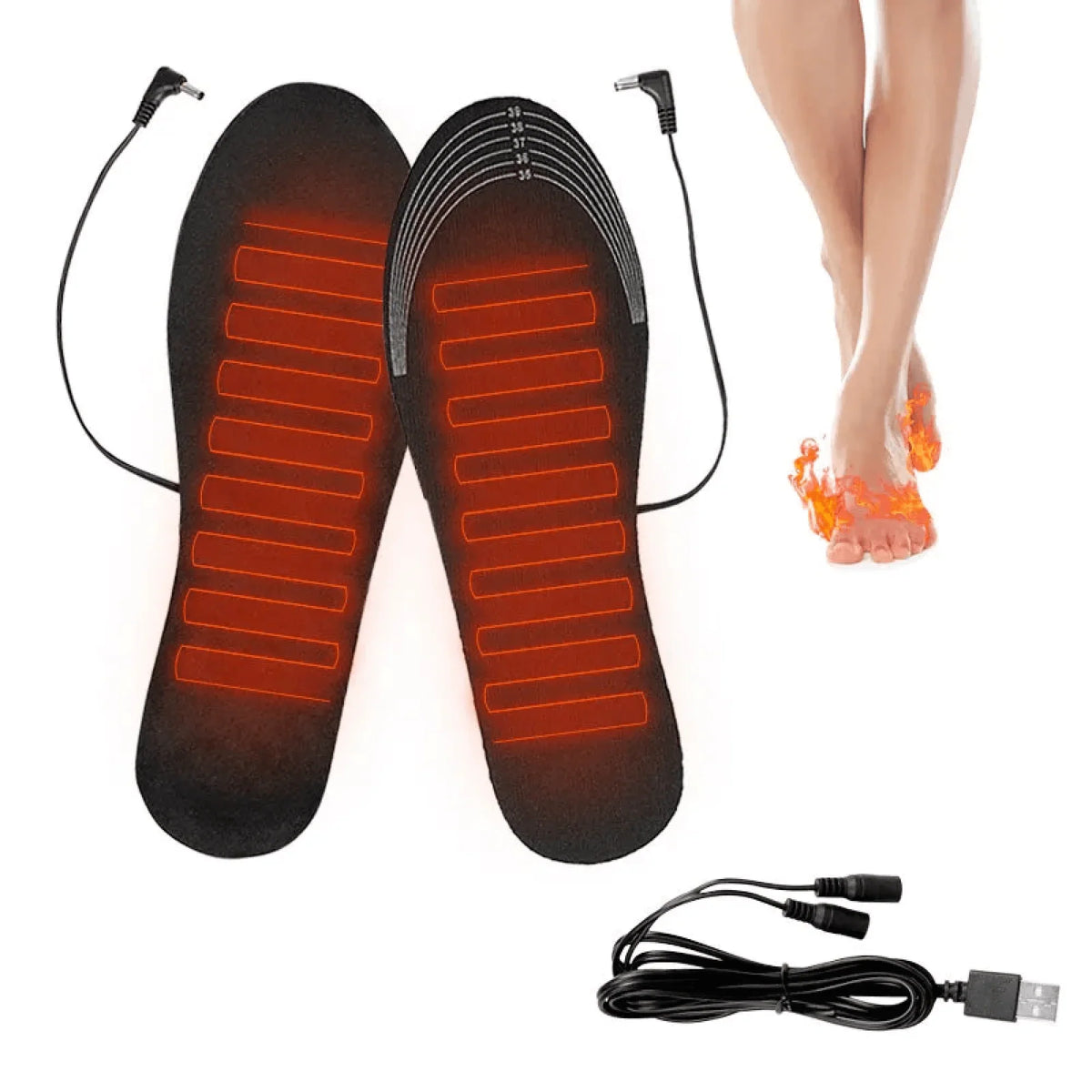 Adjustable Temperature Control Heated Insoles for Outdoor Use
