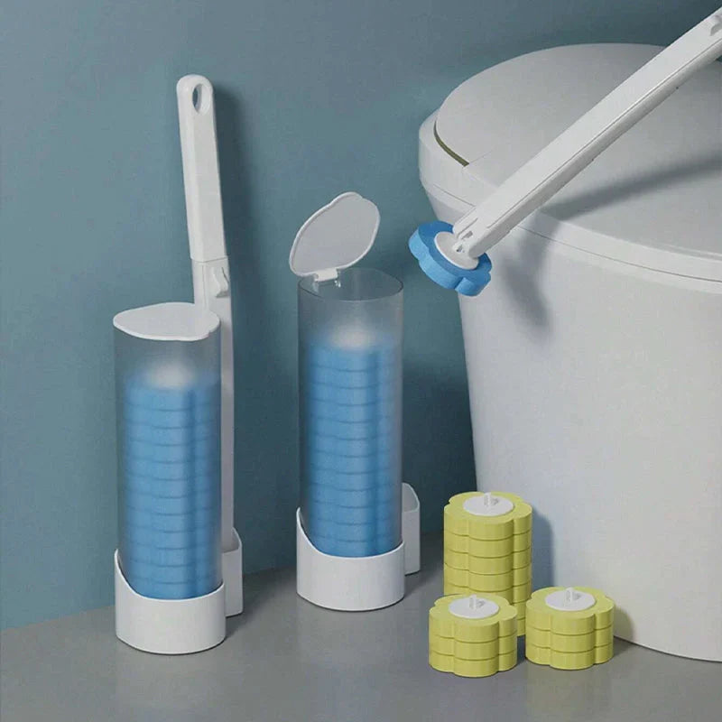 Antibacterial Disposable Toilet Brush with Hygienic Sponge Heads