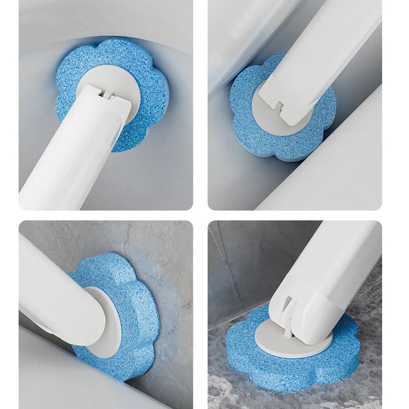 Antibacterial Disposable Toilet Brush with Hygienic Sponge Heads