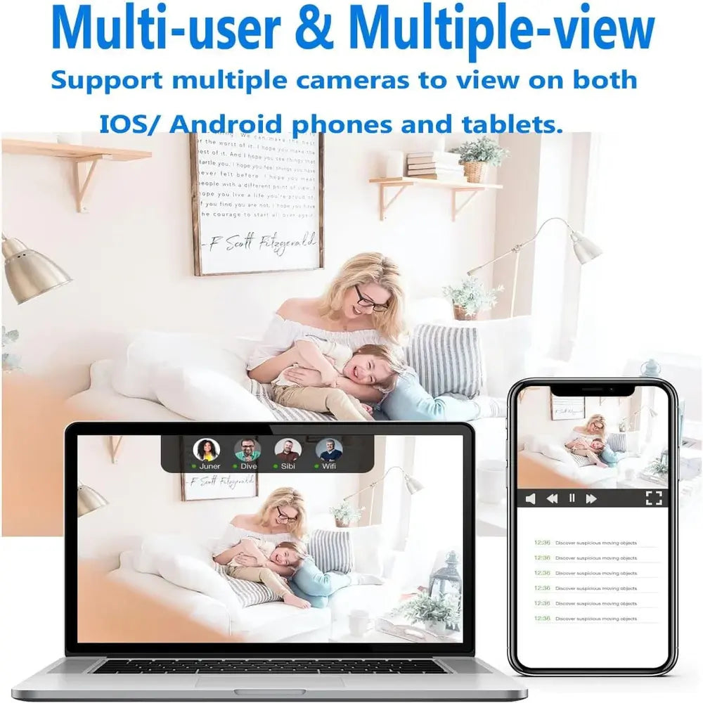 WiFi Indoor Surveillance Camera with Night Vision and Motion Sensor
