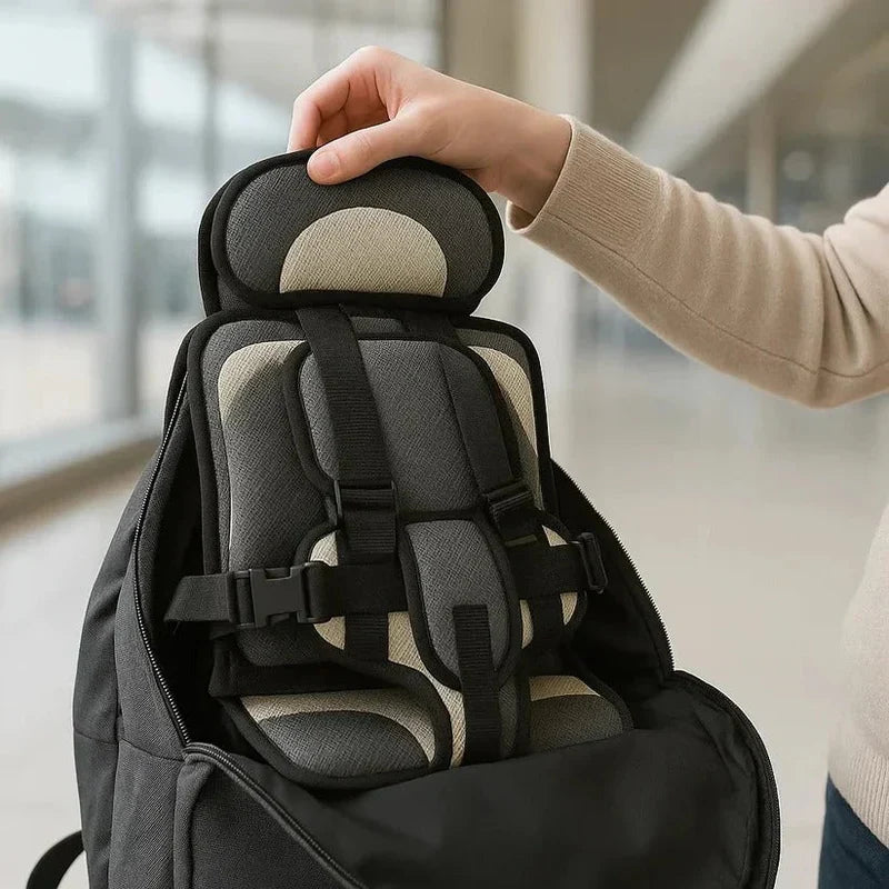 Portable Child Car Seat with Five-Point Safety Harness for Travel