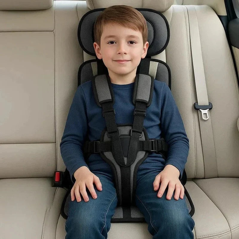 Portable Child Car Seat with Five-Point Safety Harness for Travel