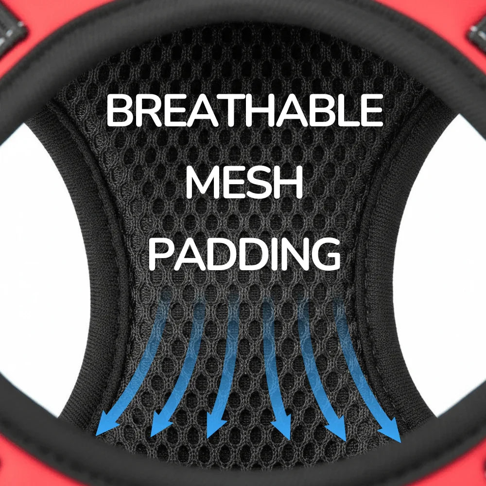 Mesh-Lined Dog Harness for Walking with Reflective Straps and Handle