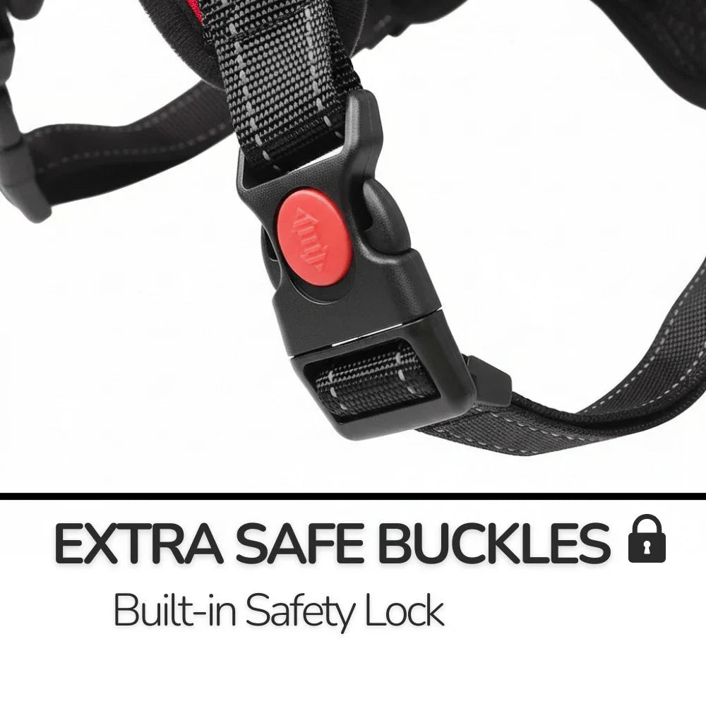 Mesh-Lined Dog Harness for Walking with Reflective Straps and Handle