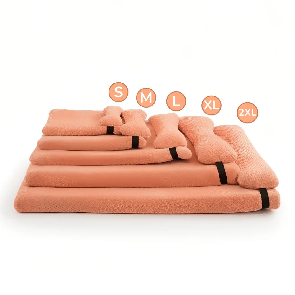 Washable Fleece Dog Bed with Pillow and Supportive Design