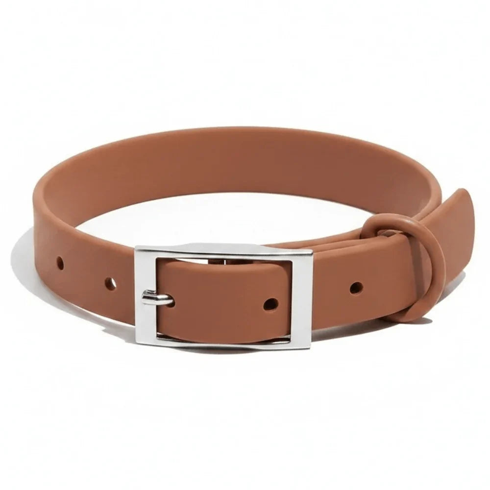 Dog Collar with Adjustable Fit, PVC Coating and Polyester Strap