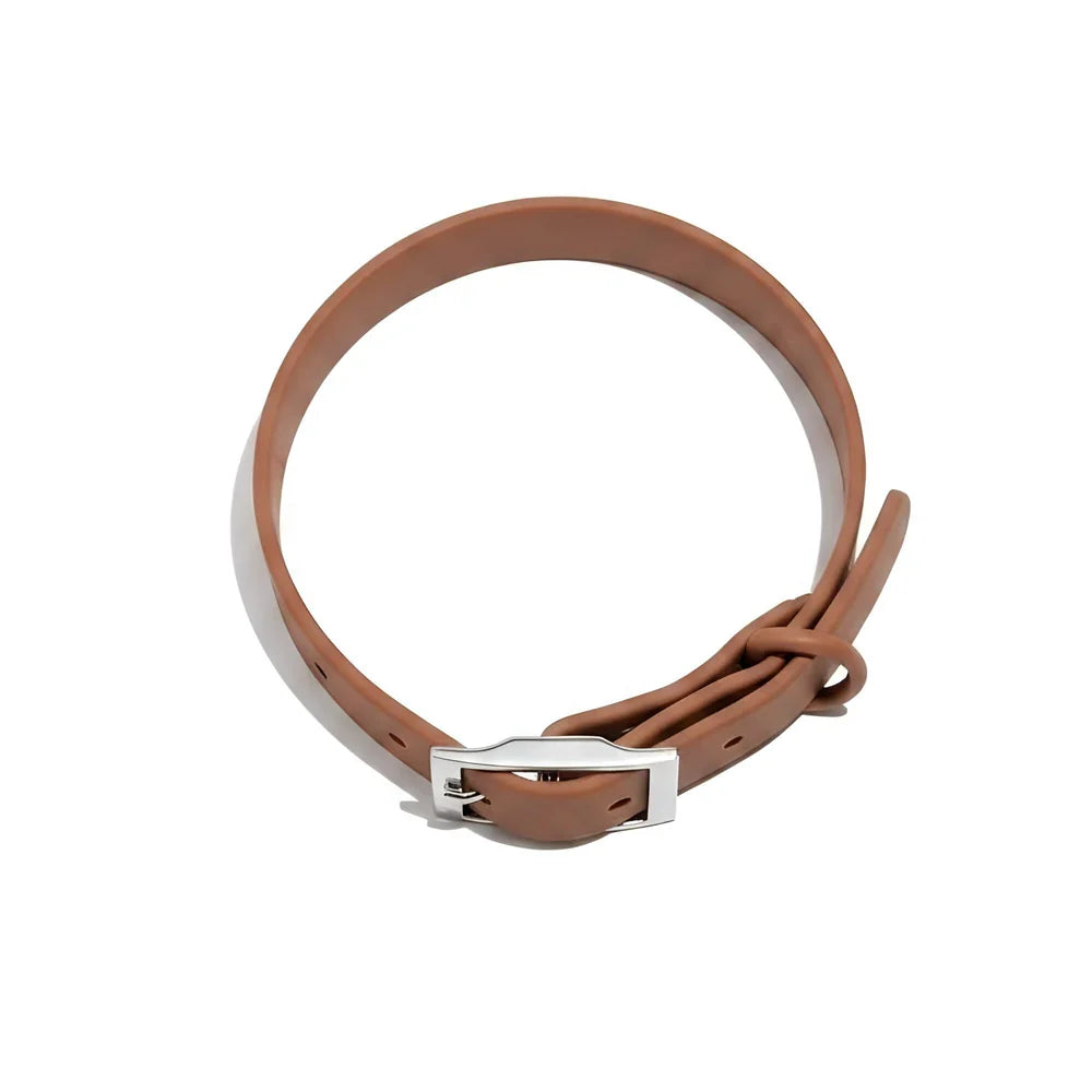Dog Collar with Adjustable Fit, PVC Coating and Polyester Strap