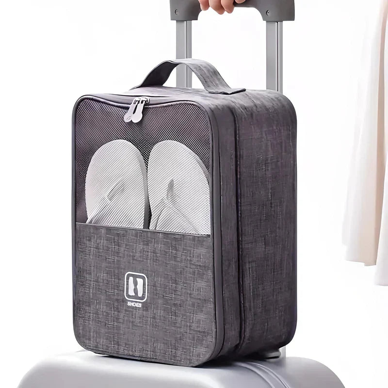 Shoe Organizer for Travel with Luggage Strap and Multiple Pockets