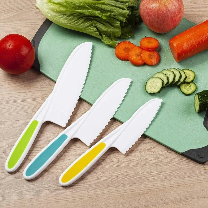 Children's Cooking Utensil Set with Plastic Cutters, Bowls, and Measuring Spoons