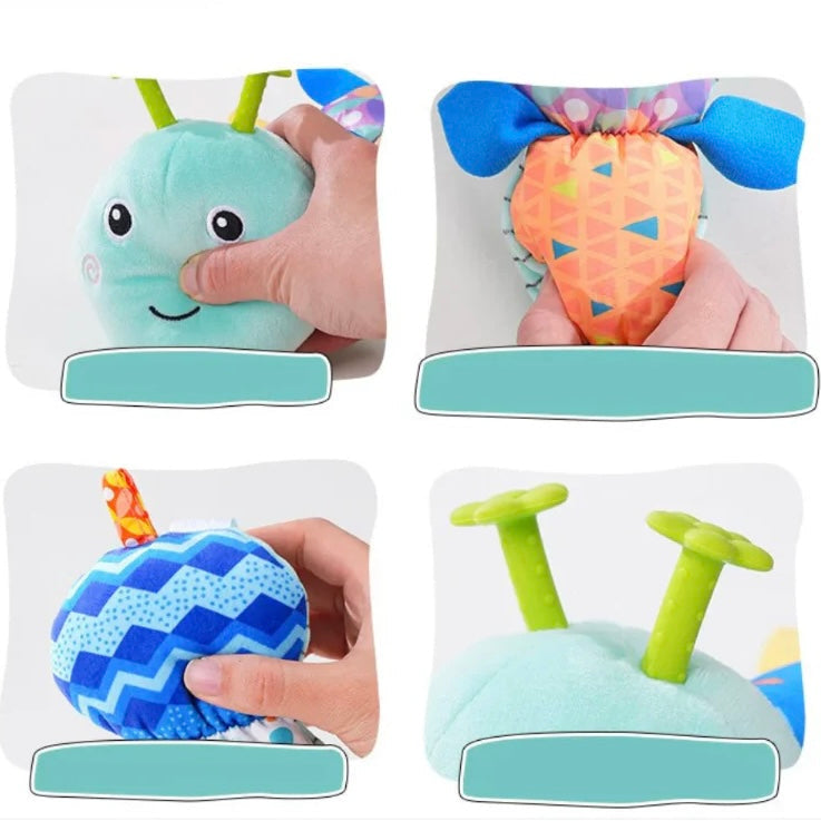 Musical Plush Caterpillar Toy for Babies – Rattle & Crinkle Fabric