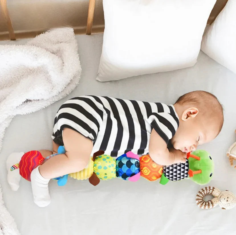 Musical Plush Caterpillar Toy for Babies – Rattle & Crinkle Fabric