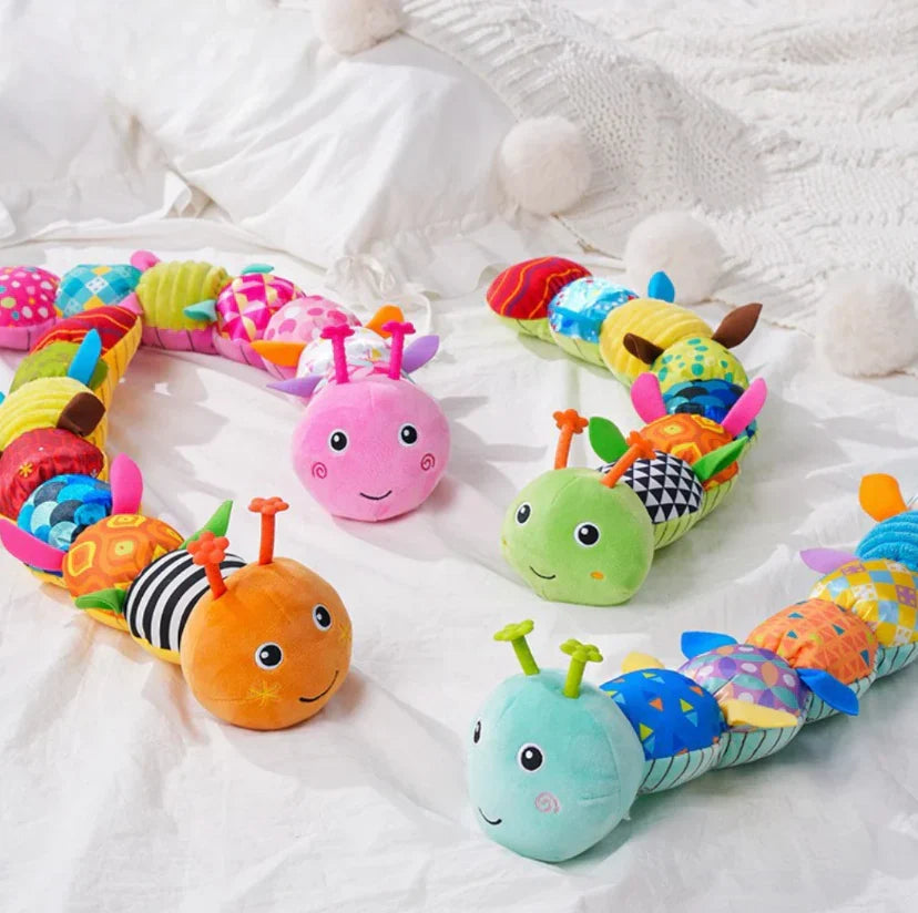 Musical Plush Caterpillar Toy for Babies – Rattle & Crinkle Fabric