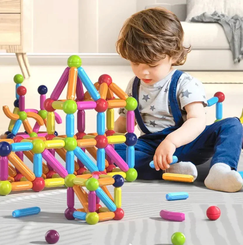 Kids' Construction Set with Magnetic Rods and Balls