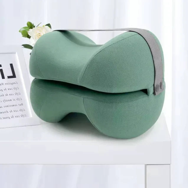 Knee and Leg Support Pillow with Contoured Design