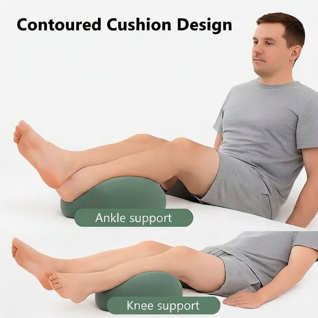 Knee and Leg Support Pillow with Contoured Design