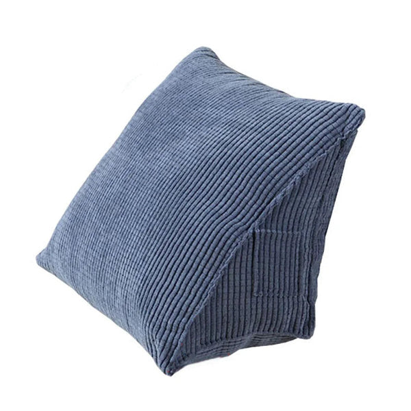 Triangle Shaped Back Support Cushion with Corduroy Fabric Cover
