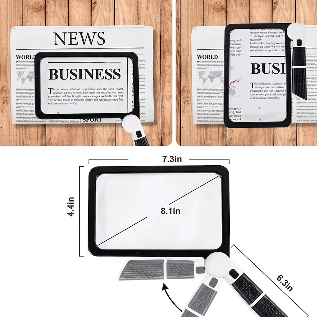 Handheld Magnifier with 5X Magnification and LED Light – 3 Settings