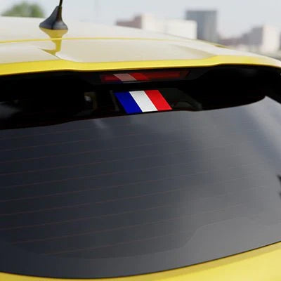 Durable Vinyl Car Decal with Tricolor Flag Design