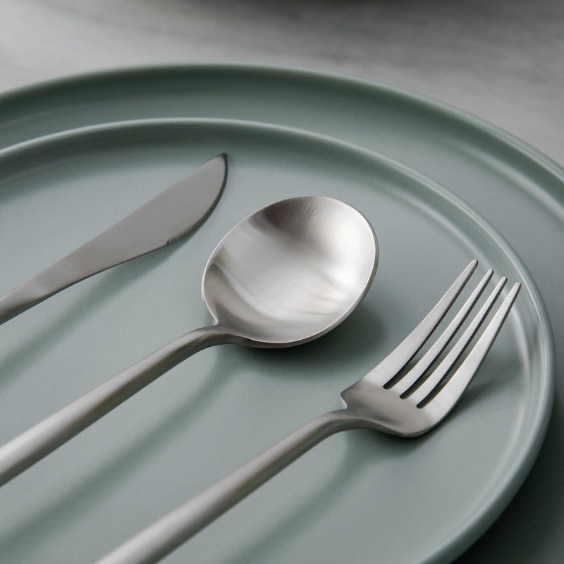 Minimalist Stainless Steel Cutlery Set 18/10 with Titanium Coating
