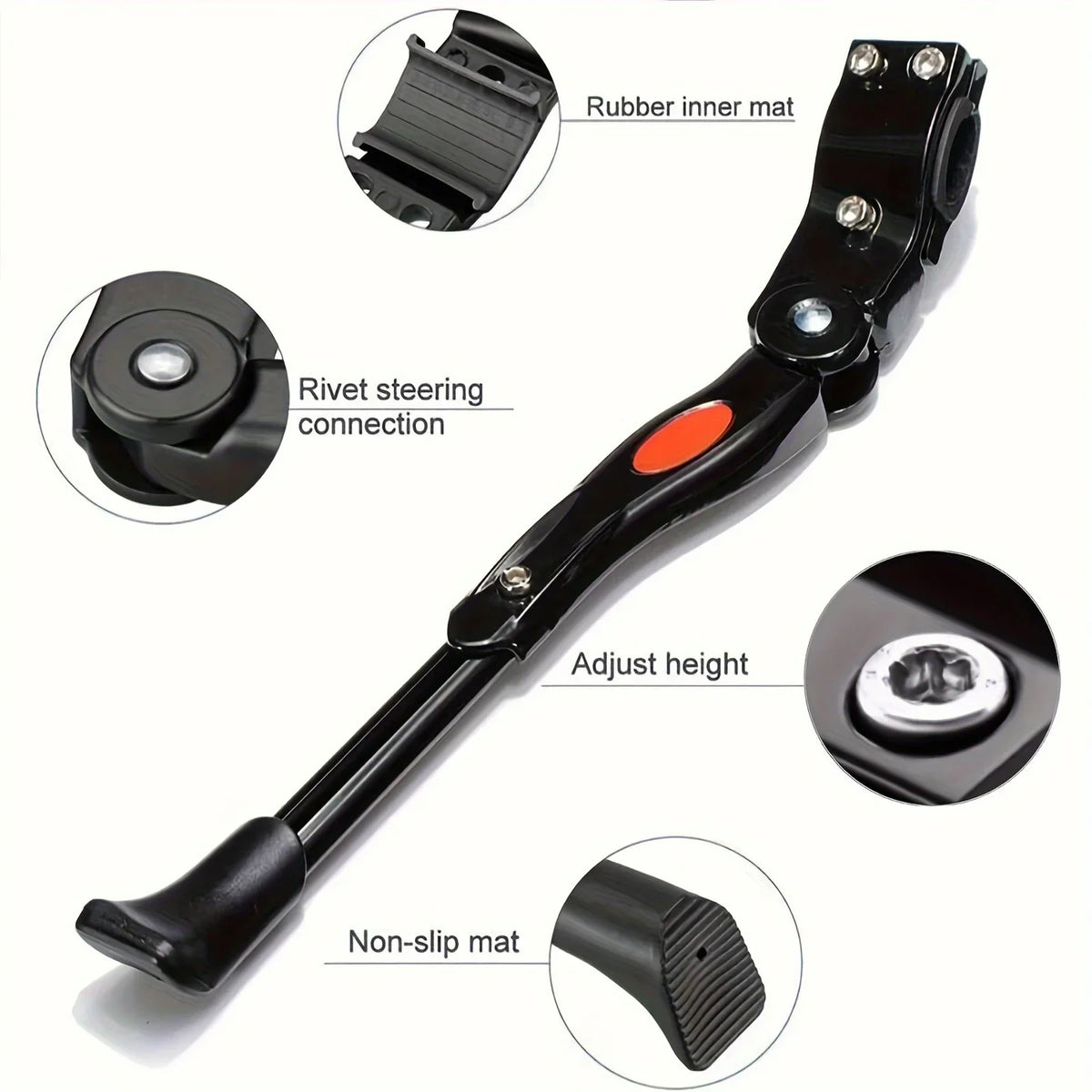 Sturdy Side Support Kickstand for Bicycles – Adjustable Parking Stand