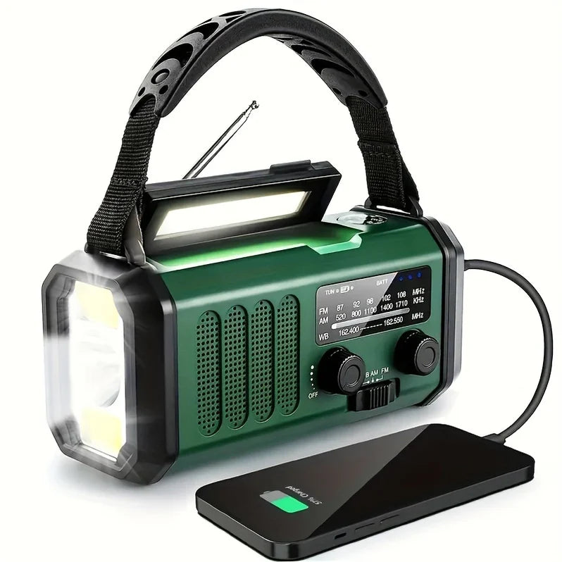 Solar and Hand Crank Emergency Radio with Flashlight and USB Charging