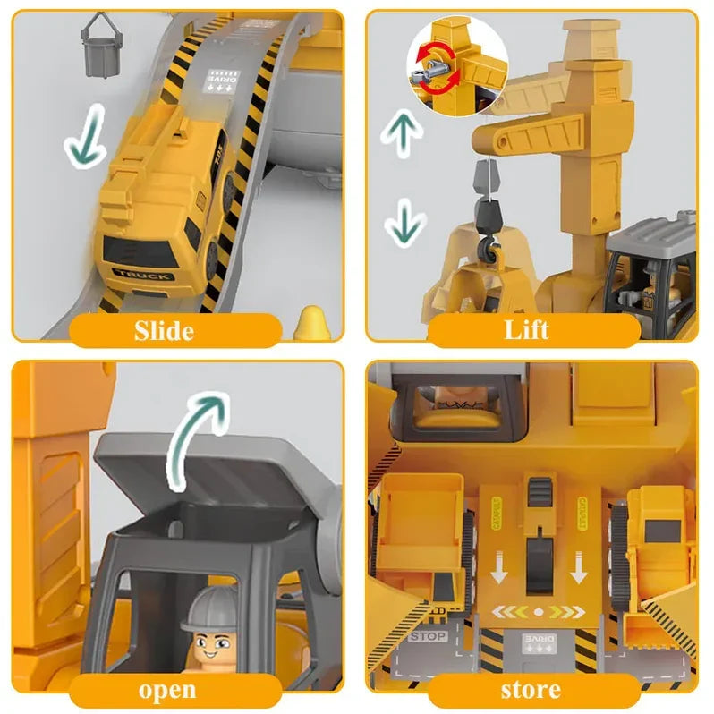 Kids' Toy Set with Construction Vehicles and Screwdriver