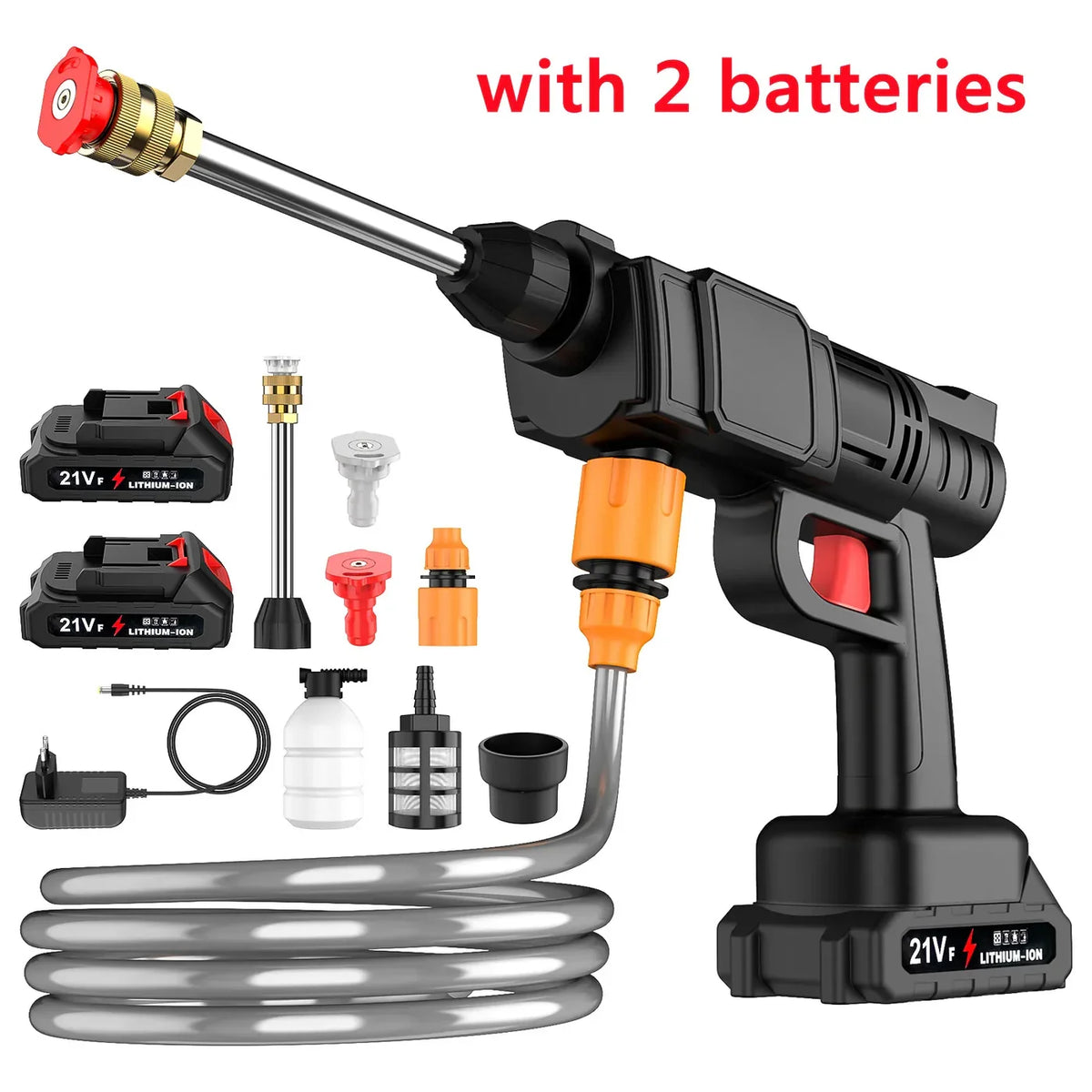 Portable Pressure Washer with Lithium Battery and Adjustable Nozzle