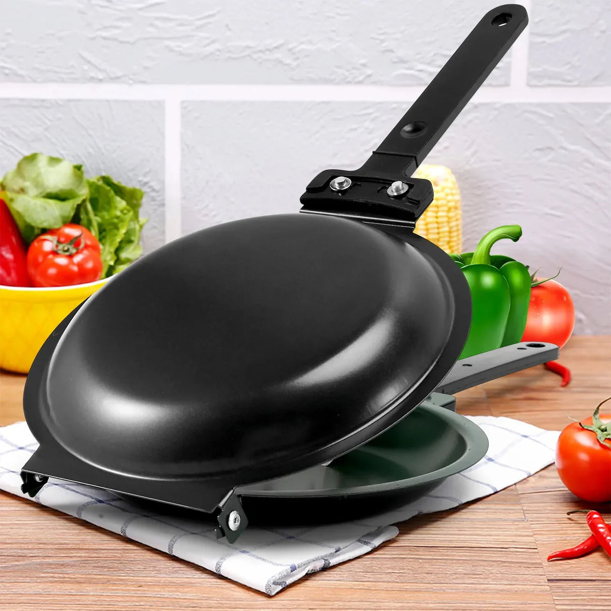 Stainless Steel Pancake Pan - Double-Sided Non-Stick Design