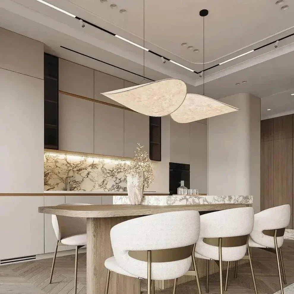 Silk LED Pendant Light in Japandi Wabi Sabi Style