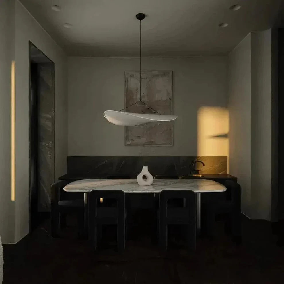 Silk LED Pendant Light in Japandi Wabi Sabi Style