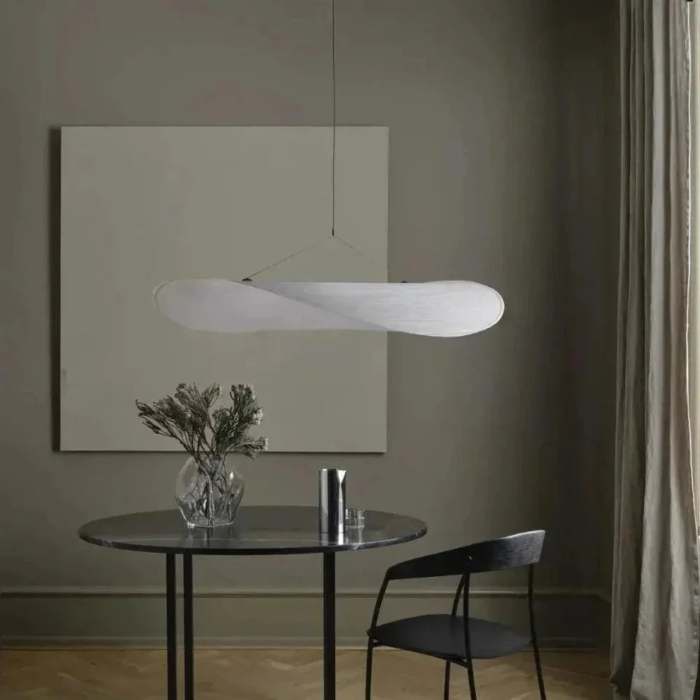 Silk LED Pendant Light in Japandi Wabi Sabi Style