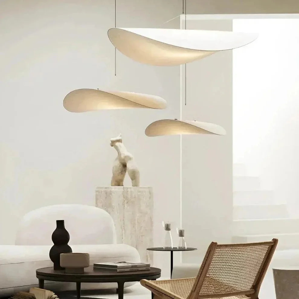 Silk LED Pendant Light in Japandi Wabi Sabi Style