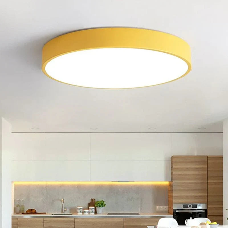 Round Flat LED Ceiling Fixture for Kitchen, Bathroom, Living Room, Bedroom