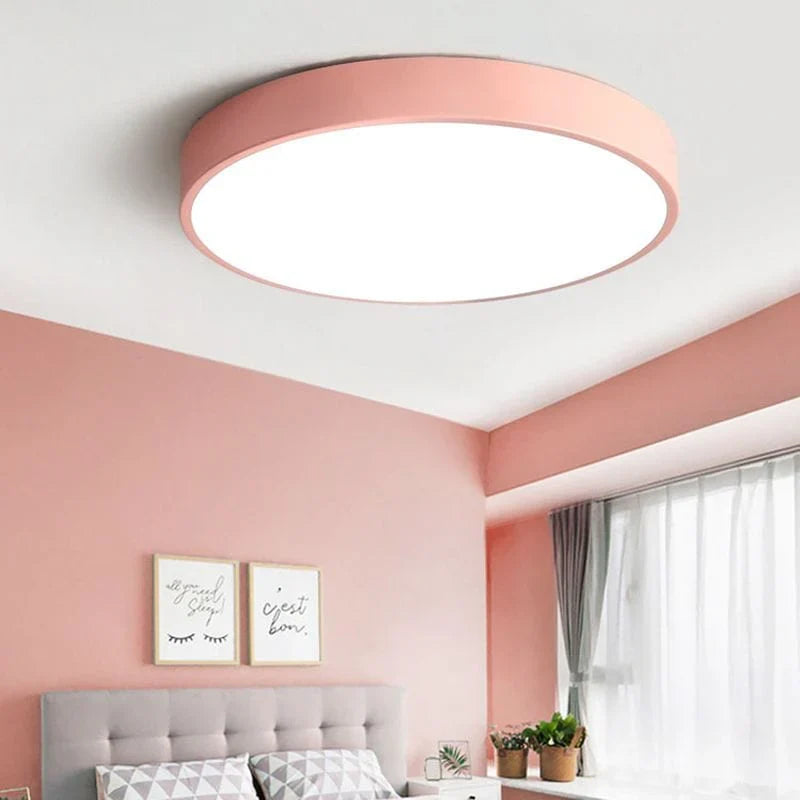 Round Flat LED Ceiling Fixture for Kitchen, Bathroom, Living Room, Bedroom