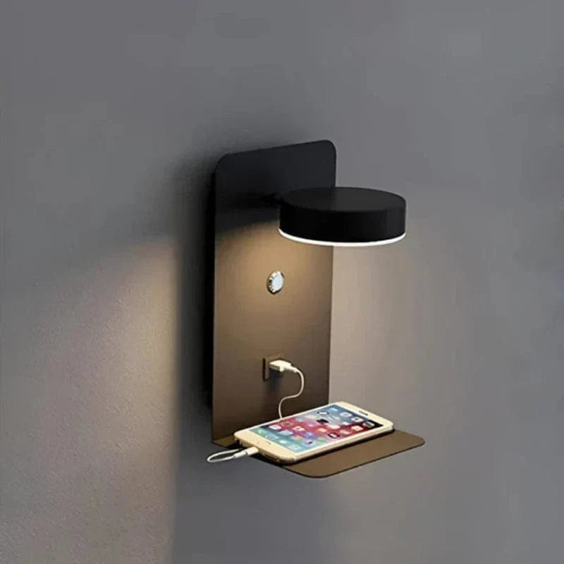 Dimmable LED Night Light with USB Charger and Phone Holder for Bedside