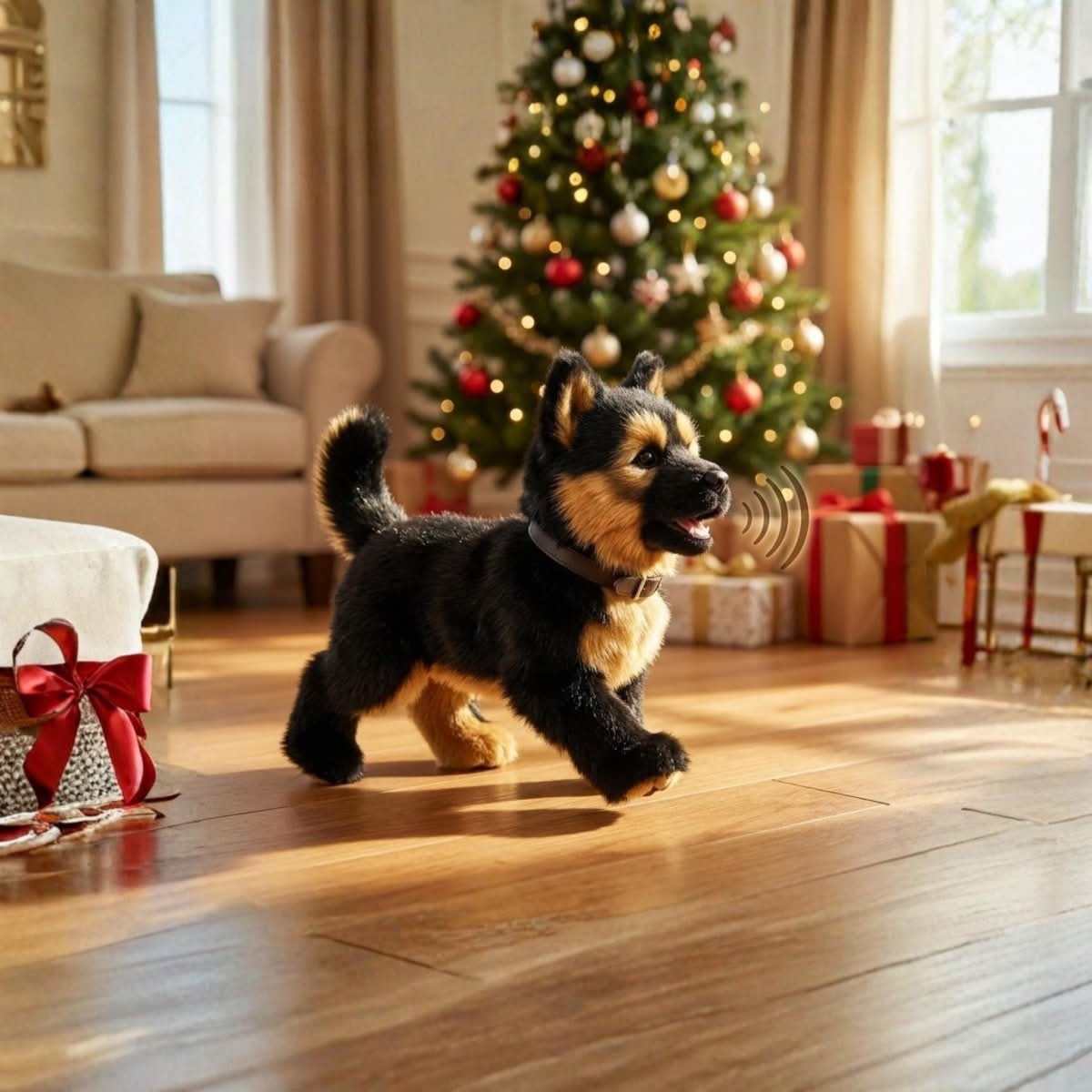 Interactive Walking and Barking Robot Dog Toy with Wagging Tail