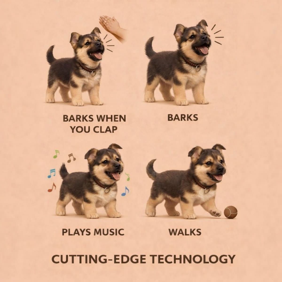 Interactive Walking and Barking Robot Dog Toy with Wagging Tail