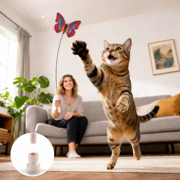 Engaging Butterfly Cat Plaything – Stimulate Hunting Drive & Encourage Activity