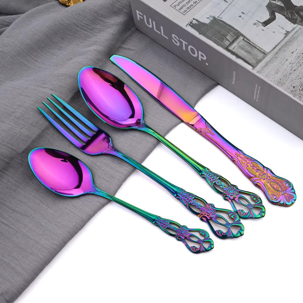 Vibrant Stainless Steel Cutlery Collection – Elegant Dining Sets