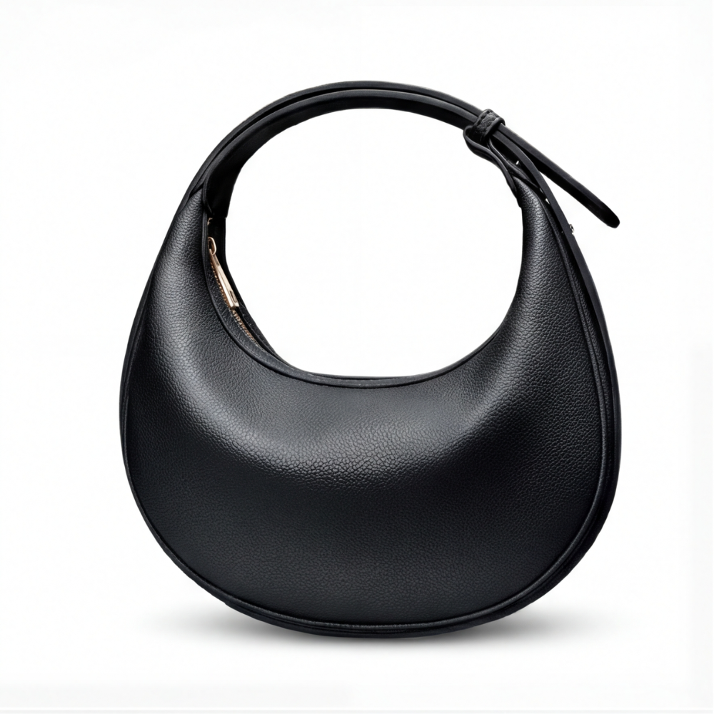Shoulder Bag in Half-Moon Shape with Versatile 3-Way Strap