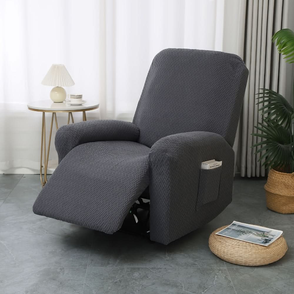 Fitted Recliner Chair Cover with Side Pocket for Style and Comfort