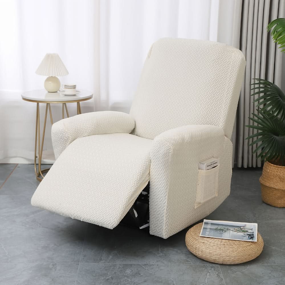 Fitted Recliner Chair Cover with Side Pocket for Style and Comfort