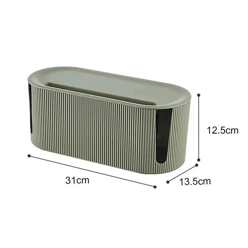 Oval Cable Organizer Box – Conceal Wires and Power Strips