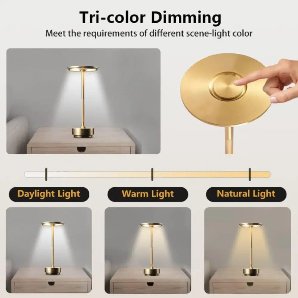 Wireless Dimmable LED Desk Lamp – Aluminum Build, USB-C, IP44 Rated