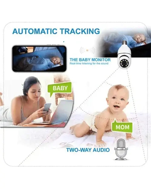 360° View Wireless Security Camera with Night Vision and App Control