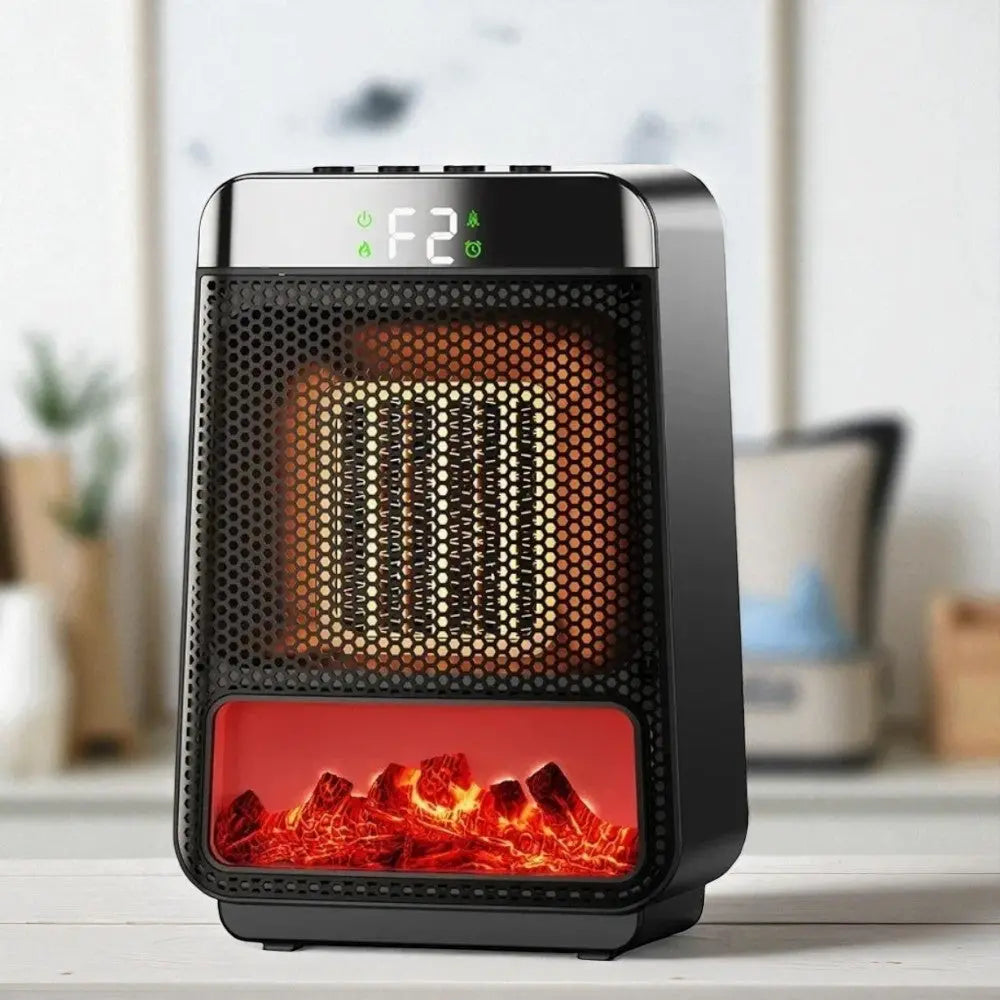 Electric Space Heater with Flame Simulation – Digital Control Display