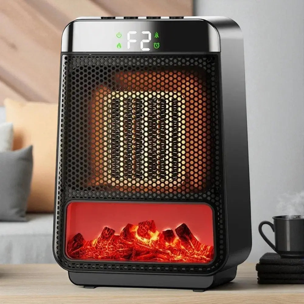 Electric Space Heater with Flame Simulation – Digital Control Display